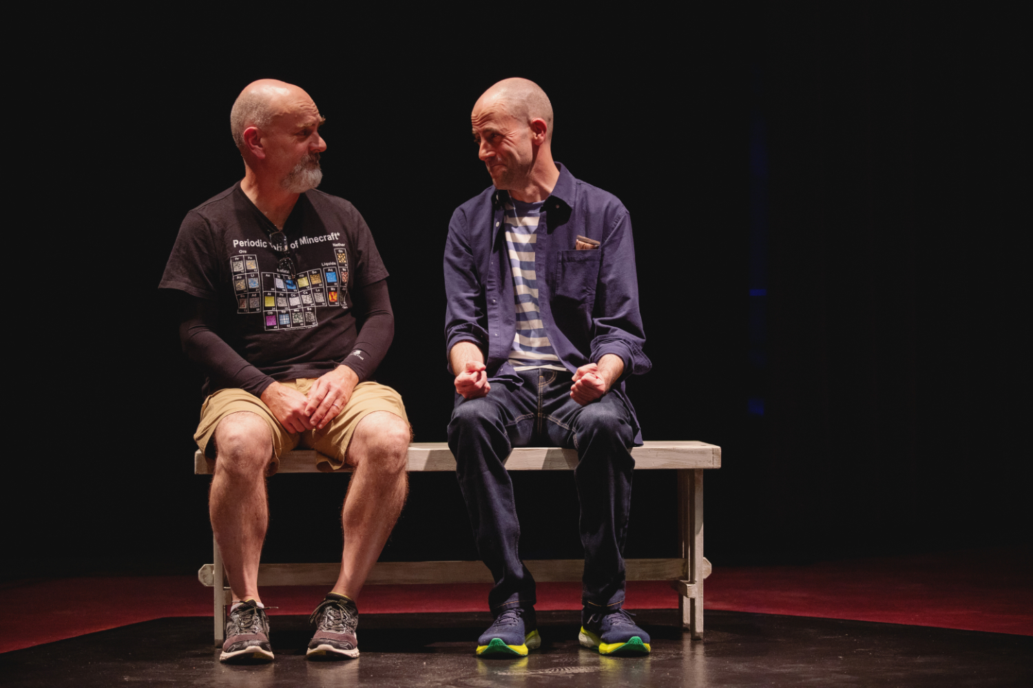 Jayson Shanafelt (right) and an audience member discuss hope, life, and all the things behind the question Why?