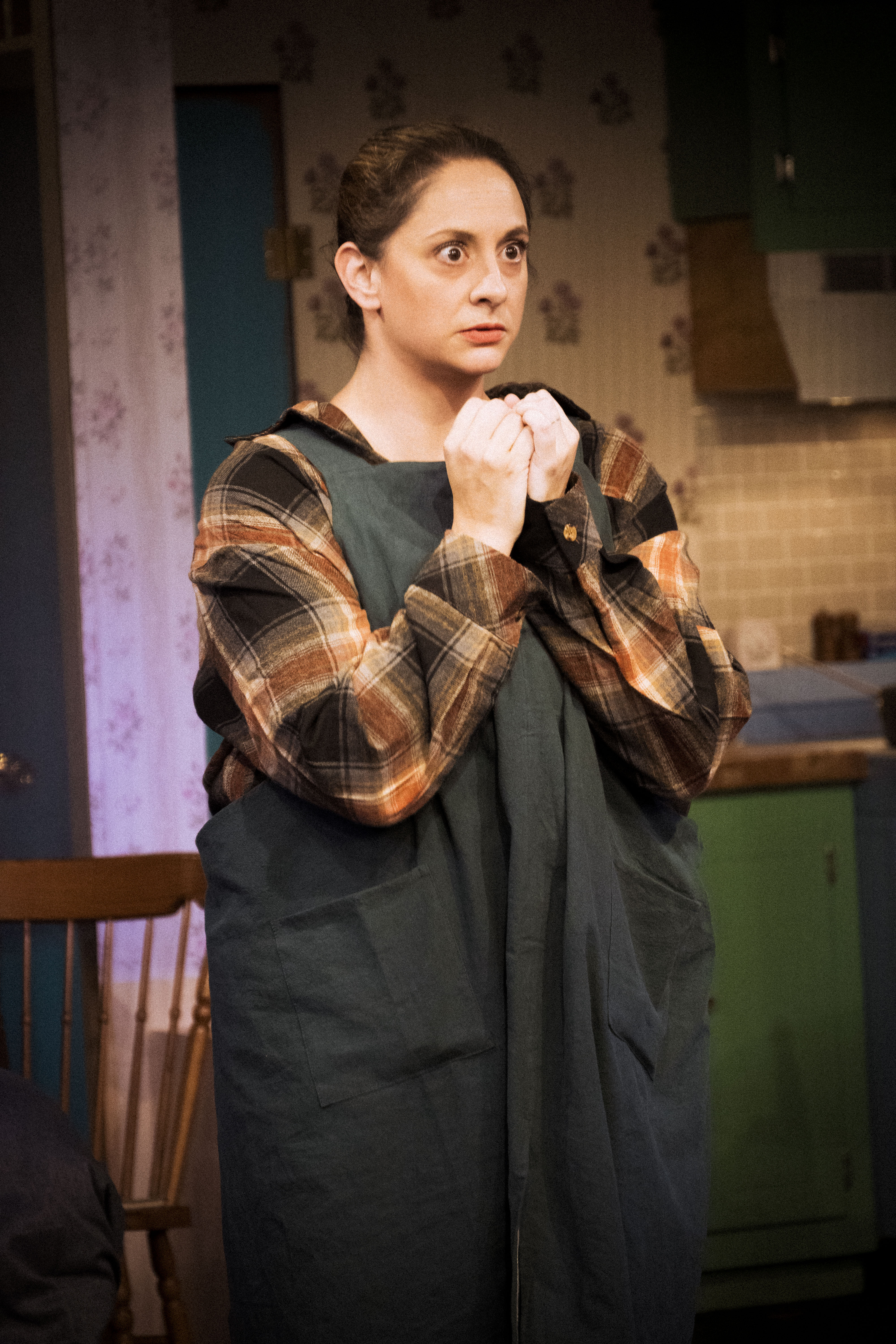 Jenny Maso in rehearsal as Annie Wilkes in MISERY at Curtain Call.