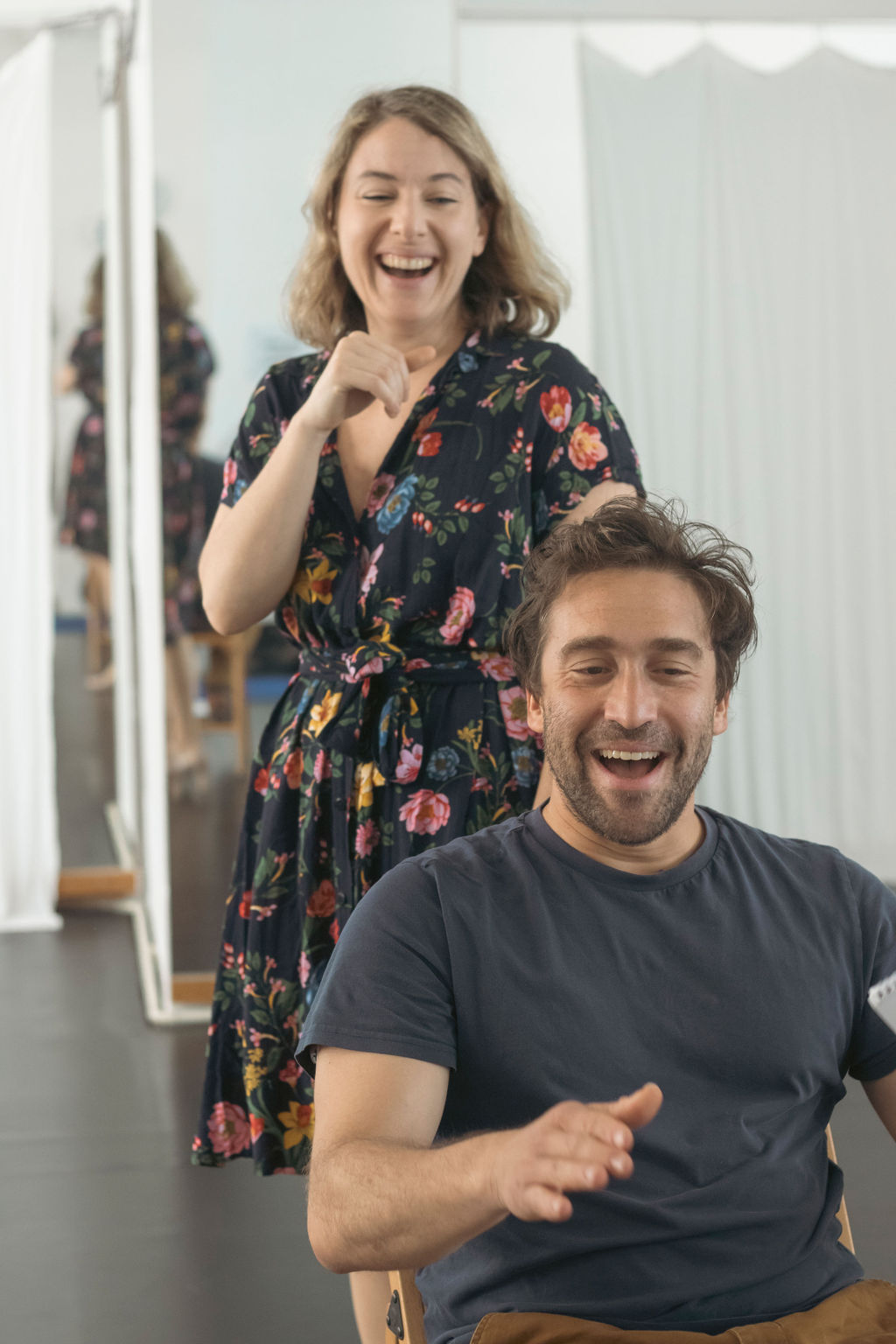 Rehearsal Picture taken by Linda Koprowski. Jil Clesse (CATHY) & Michael Souschek (JAMIE)