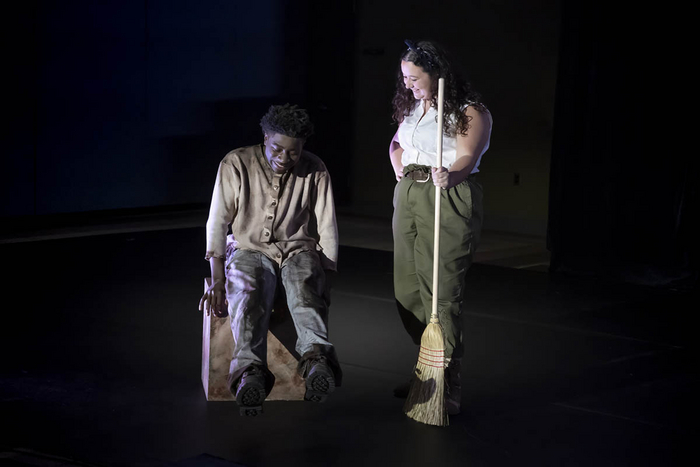 Carol DeVelice, Mark Nuismer, DeAnthony Mays, and JaVonte Gowdy in The Diviners at Shelton State Community College. 5