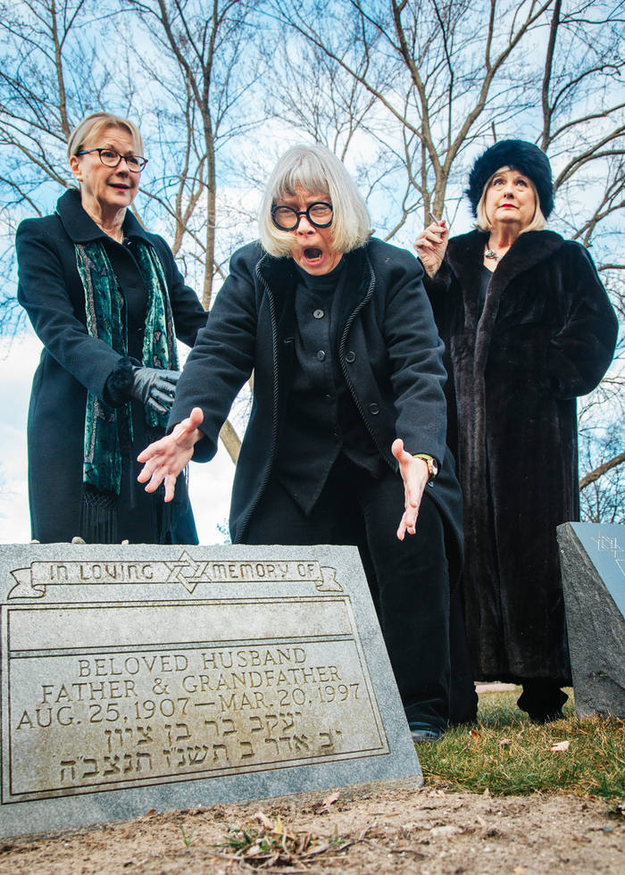 Sally Savoie of Bloomfield Hills, Sandy Mascow of Macomb Twp., and Sue Chekaway of Bloomfield Hills play three widows in the Birmingham Village Players production of The Cemetery Club, weekends March 1