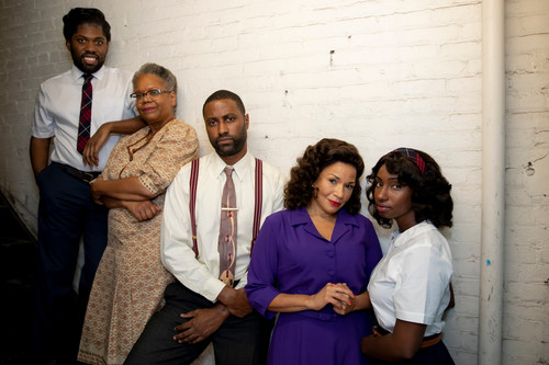 Cast of The October Storm:
Pictured left to right
Trevor Latez Hayes (Crutch), Patricia R. Floyd (Lucille), Philipe D. Preston (Louis), Yvette Ganier (Mrs. Elkins) and Courtney Thomas (Gloria). Photo Credit: Rana Faure 1