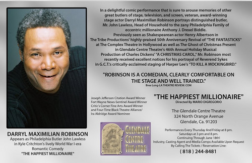 2011 Zed Promo Card of Darryl Maximilian Robinson as Butler John Lawless in The Happiest Millionaire by Lord Starfyre. 1