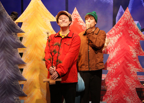 Matt Takahashi and Juston Gonzalez-Rodholm in the encore presentation of “A Charlie Brown Christmas.” This live version of Charles Schulz’s classic television special adapted by Eric Schaeffer and directed by James Michael McHale will run thru December 19, 2021 on the Fyda-Mar Stage at the Bette Aitken theater arts Center. 9