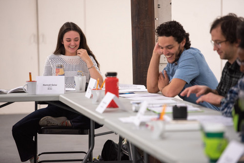 Members of the SPELLS OF THE SEA cast - Joe Gentry, Syrhea Conaway, Gwenny Govea (playwright), Mitchell Manar and Molly Burris - take a break during a read-through at Metro Theater Company. 3