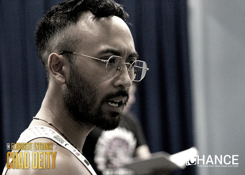 Londale Theus Jr. as Chad Deity in rehearsals for the OC premier of Kristoffer Diaz's Pulitzer Prize Finalist play, 