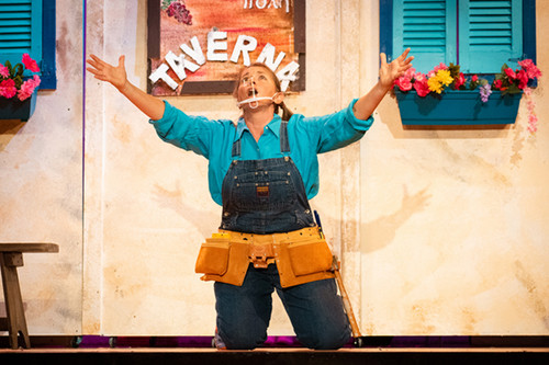 Michael DeVito, left, and Maria Meier, right, perform in a dress rehearsal of Opera House Players' production of 