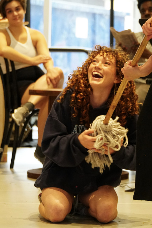 Staci Stout in rehearsal as Annie. 1