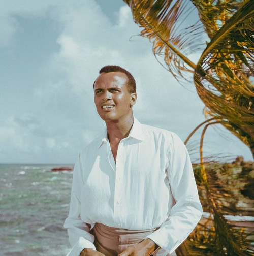 AMERICA'S FIRST AFRICAN-AMERICAN MALE PERFORMER TO WIN THE EMMY!: Here is the legendary star Harry Belafonte with his 1960 Emmy Award as Outstanding Performer for his 1959 television music special 