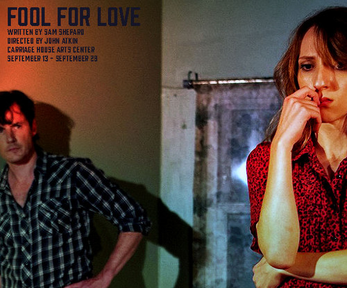 In a seedy motel on the edge of the Mojave Desert, transient lovers May (Nikki Serafini) and Eddie (Chris Luongo) spin around the room in a relentless struggle for power and truth. Photo: Seth Barkan Photography 1