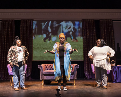 From left: NorQuina Rieves, Clemmie Hilton, and Catherine Doughty-Walker in Theatre Tuscaloosa's production of 