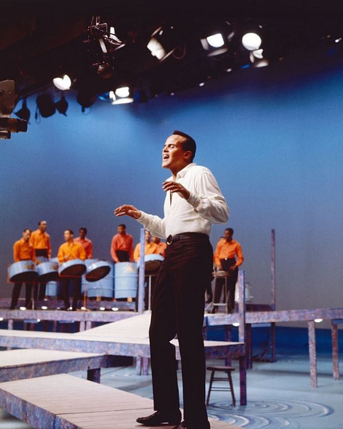 AMERICA'S FIRST AFRICAN-AMERICAN MALE PERFORMER TO WIN THE EMMY!: Here is the legendary star Harry Belafonte with his 1960 Emmy Award as Outstanding Performer for his 1959 television music special 