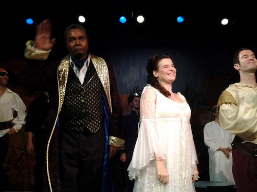 A Pair Of Musical Theatre Madmen!: Drew Fitzsimmons as The Pirate King and Darryl Maximilian Robinson as Major-General Stanley in the 2014 San Pedro Theatre Club 135th Anniversary Revival of Gilbert and Sullivan's 'The Pirates of Penzance' Photo by KOOP. 18