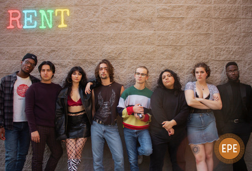 The Principal cast of RENT (left to right) John Brownell, Cris Sanchez, Ani Tonoyan, Paul Cushman, Joe Klinker, Ray L. Kloth, Sophie La Fave, Jason Nyabuto. 1