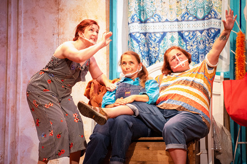 Michael DeVito, left, and Maria Meier, right, perform in a dress rehearsal of Opera House Players' production of 