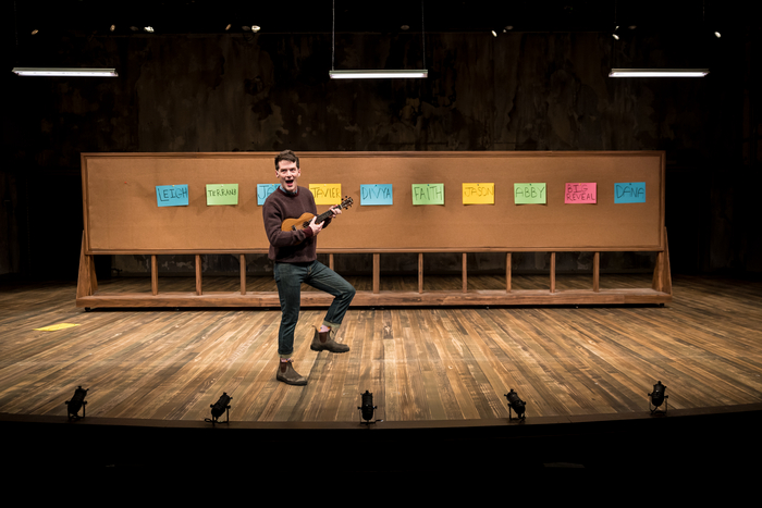 Writer-performer Milo Cramer in SCHOOL PICTURES at Theater Latt Da, running Feb 5 - Mar 2, 2025. Photo: Dan Norman. 7