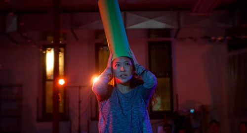 Sarah Lo in HAPPY BIRTHDAY MARS ROVER at The Passage Theatre. Photography credit: Evelyn Landow. 1