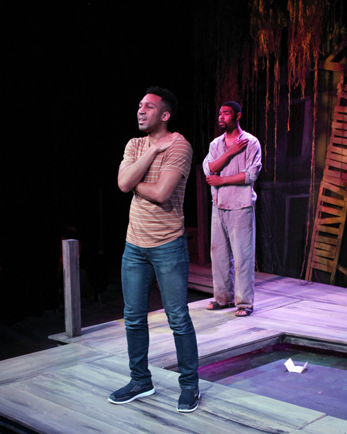 Ezekiel Mitchell VI (Stefon Funderburke) and Apparition (Jesse Boyd-Williams) in Williamston Theatre's production of 
