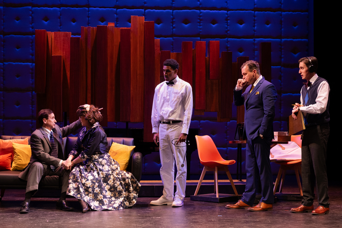 L-R Kevin Wheatley (Jack Paar) and Nick Strauss (Bob Sarnoff) in Le Petit Theatre''s production of Good Night, Oscar. Photo by Brittney Werner. 9