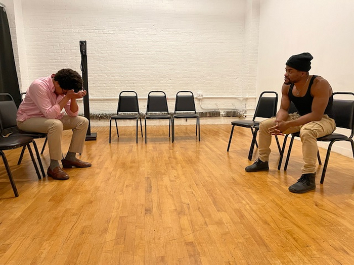 Hassiem Muhammad and Marcus Edghill are in rehearsal for Jailbirds at the Chain Theater, opening Friday, February 9th. 3