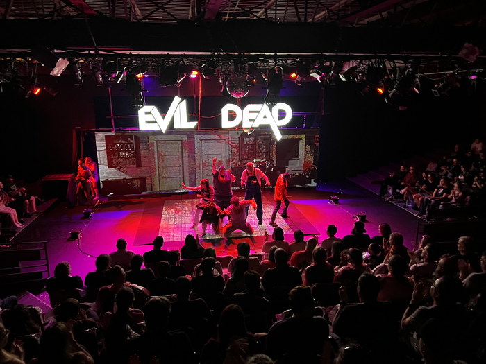 A full view of the Evil Dead The Musical HD set 3