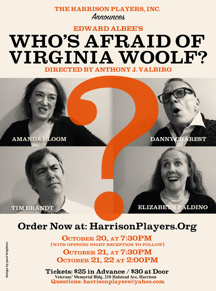 Get your tickets for Who''s Afraid of Virginia Woolf? at www.harrisonplayers.org 1