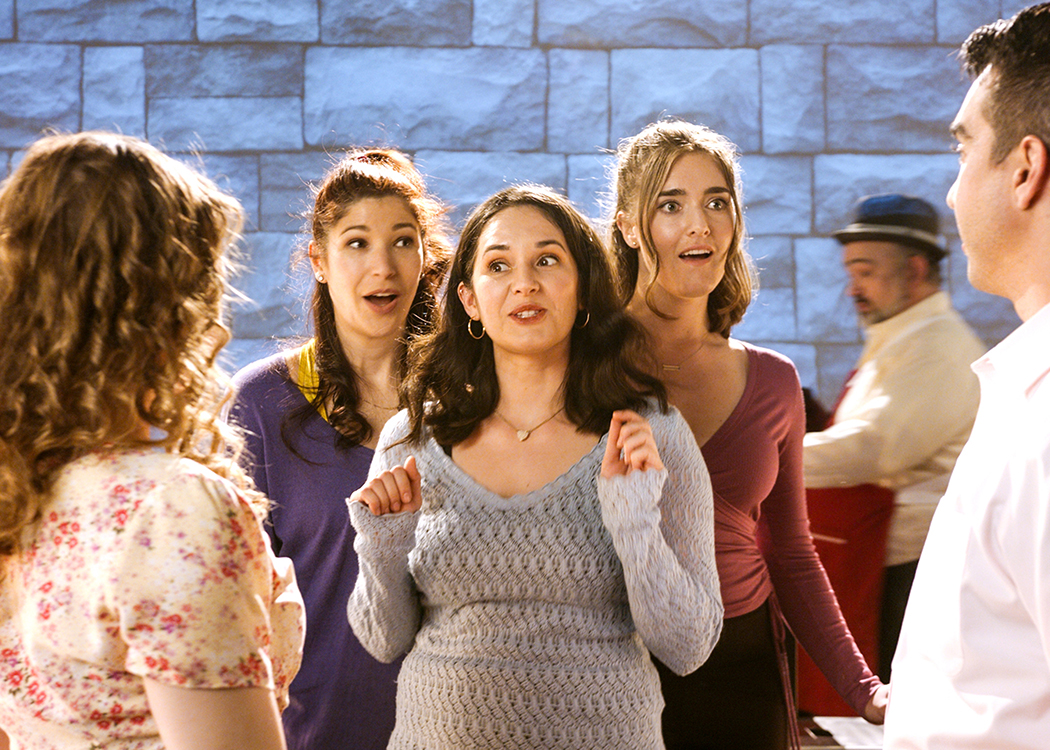 Nina Herzog, Maggie Howell, Monika Pe a, Sam Labrecque, and Andrew Joseph Perez appear virtually in My (unauthorized) Hallmark Movie Musical at Irvine Theater Company. Photo by Sam Wilkerson.