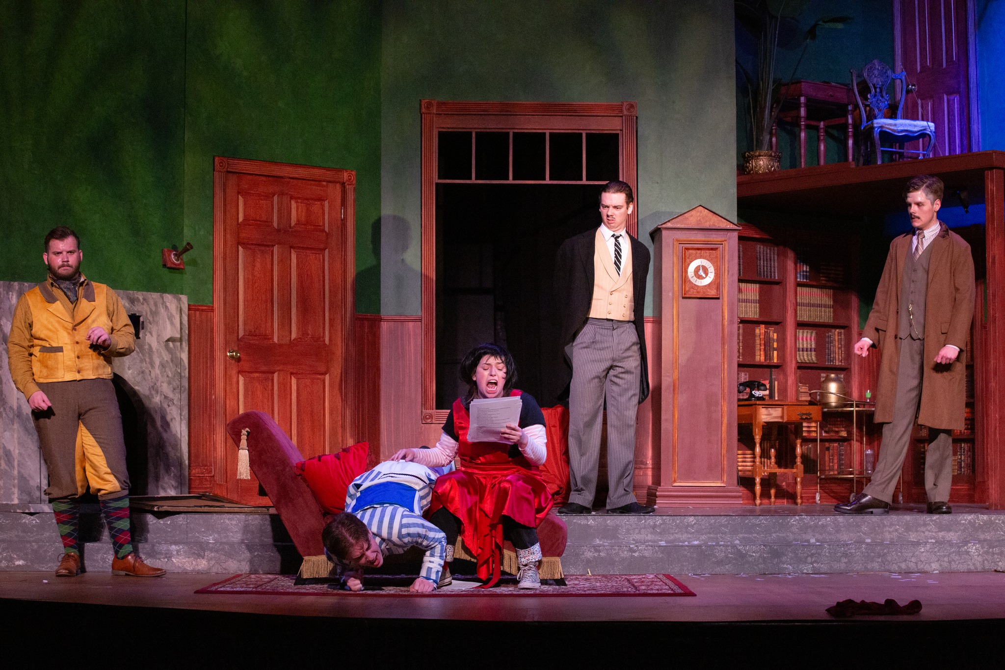 Luc Vandebroek, Wlliet Malatesta, Phoenix Bills and Bodie Moore in THE PLAY THAT GOES WRONG