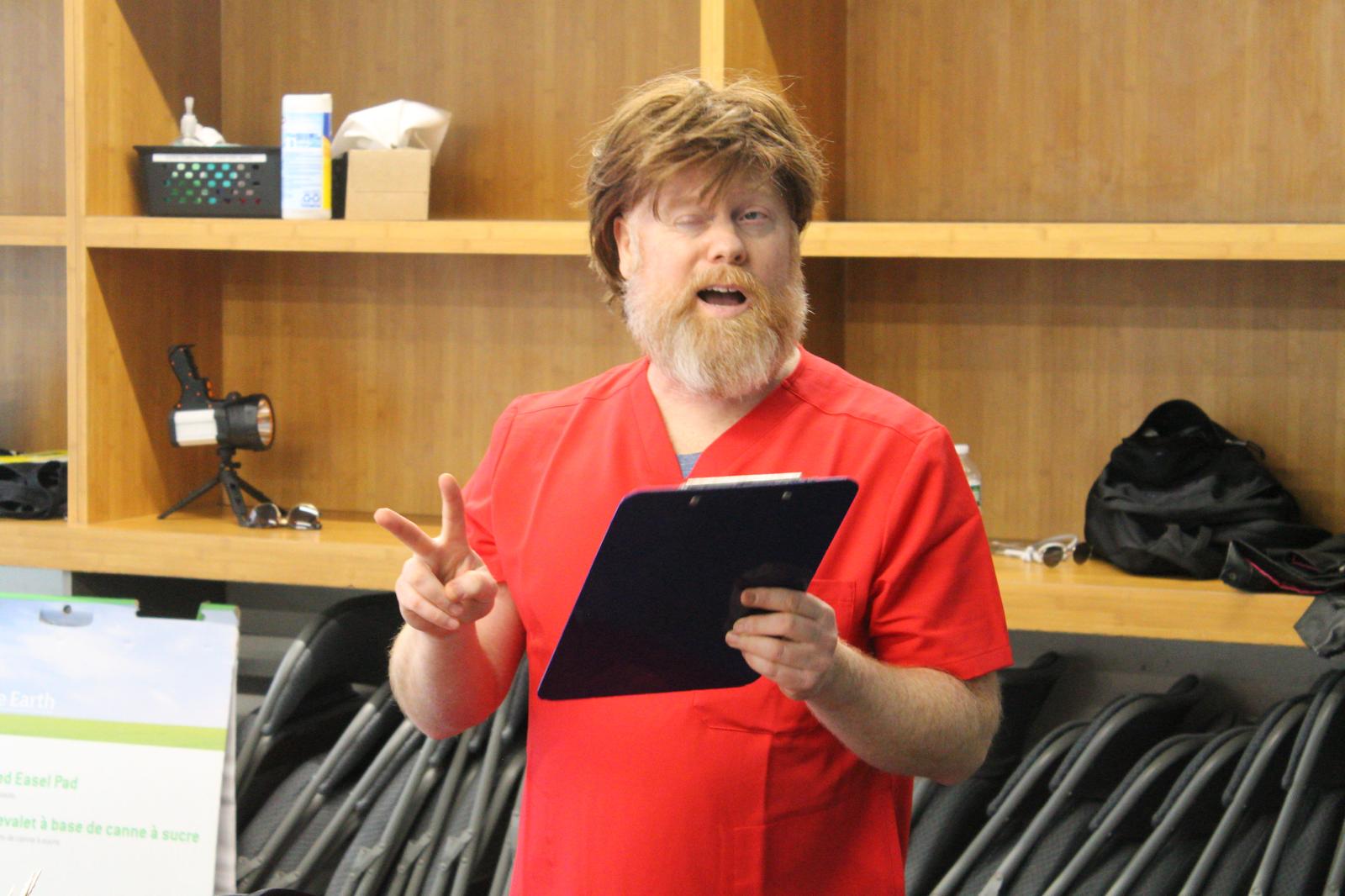 Michael Toomey in Rehearsal for No Body Cares