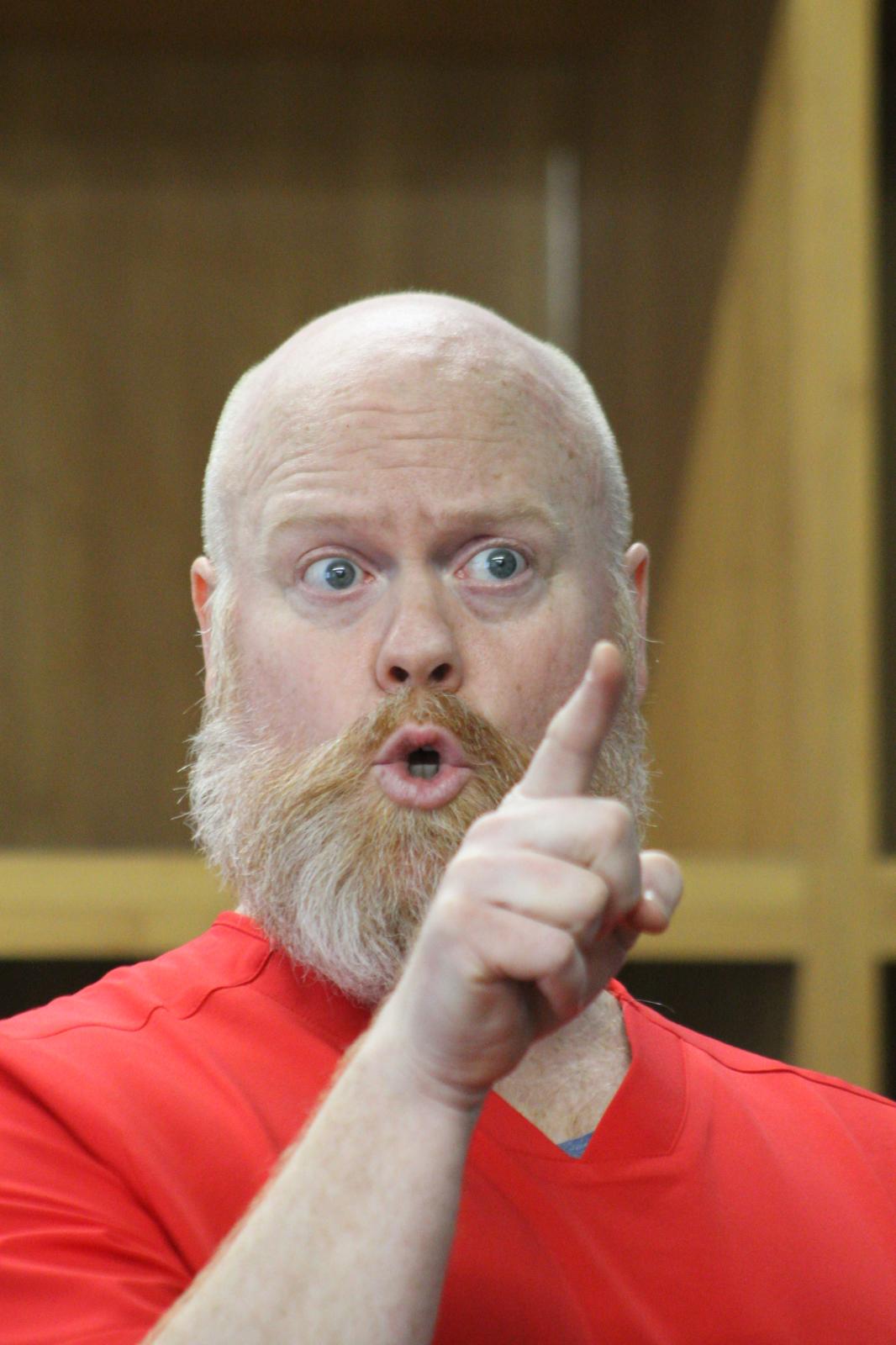 Michael Toomey in Rehearsal for No Body Cares