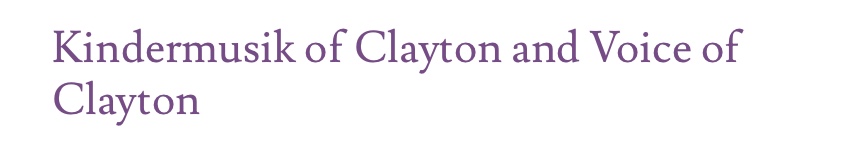 Kindermusik of Clayton and Voice of Clayton