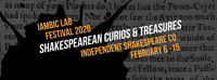 iambic lab: Shakespearen Curios & Treasures show poster