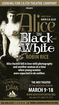 Robin Rice's ALICE IN BLACK AND WHITE show poster