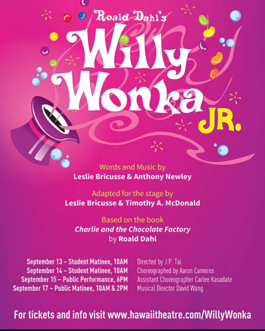 Willy Wonka Jr. show poster