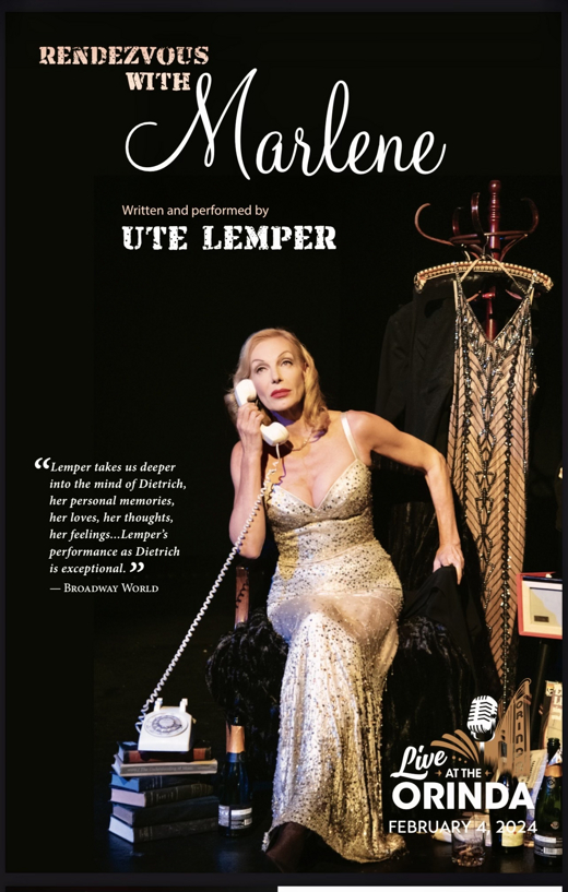 Live At the Orinda - Ute Lemper show poster