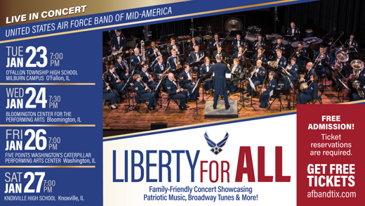 USAF Band of Mid-America Liberty For All Concert show poster
