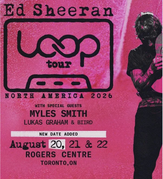 Ed Sheeran, Myles Smith & Lukas Graham at Rogers Centre in Toronto