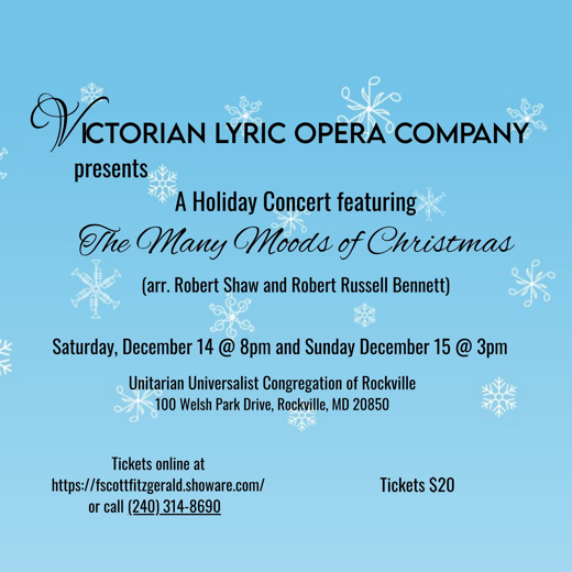 Victorian Lyric Opera Company presents A Holiday Concert featuring The Many Moods of Christmas in Washington, DC