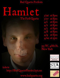 The Tragicall Historie of Hamlet Prince of Denmarke show poster