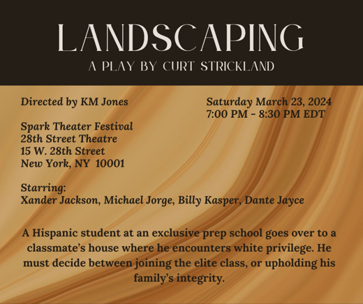 Landscaping by Curt Strickland; Directed by KM Jones show poster