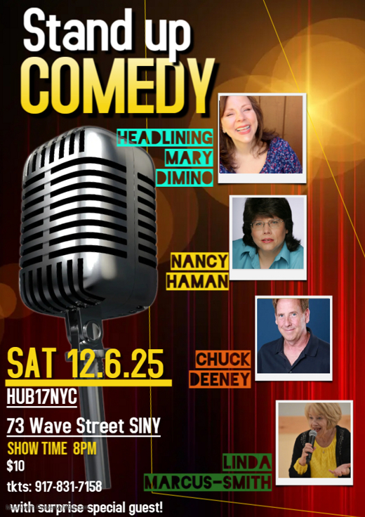 Saturday Night Comedy Headlining Mary Dimino 