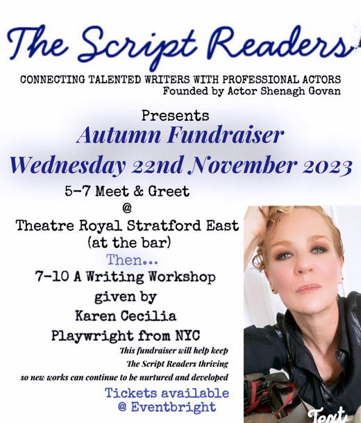 Script Readers Fundraiser & Workshop with NYC playwright & teacher Karen Cecilia