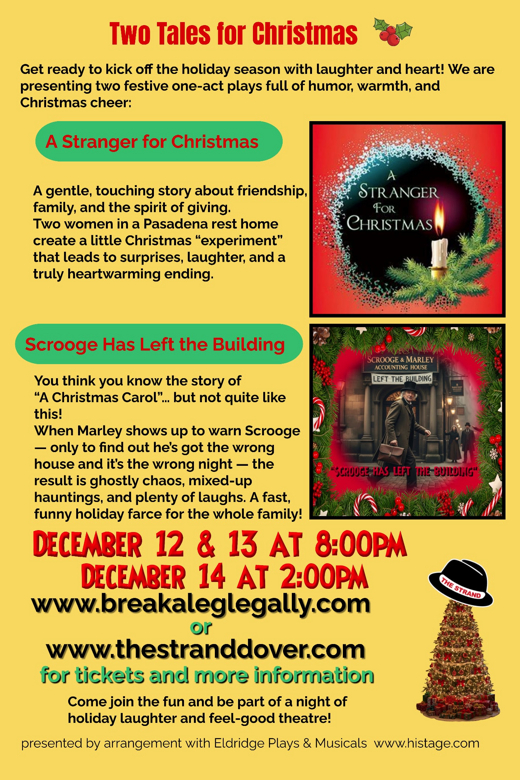 A Stranger For Christmas and Scrooge Has Left The Building