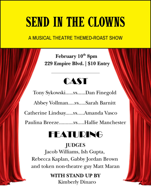 Send in the Clowns: Broadway-themed Roast Battle show poster