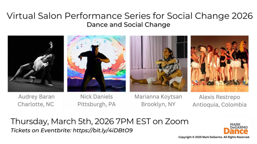 Virtual Salon Performance Series for Social Change - March 2026 show poster