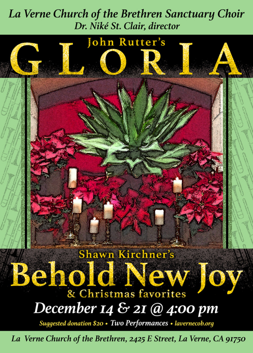 Rutter's Gloria and Kirchner's Behold New Joy Choir Concerts show poster