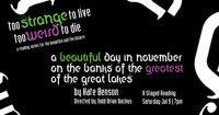 A Beautiful Day in November on the Banks of the Greatest of the Great Lakes by Kate Benson show poster