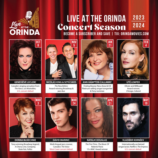Live At the Orinda 2023 - 2024 Concert Season in San Francisco / Bay Area