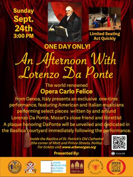 An Afternoon with Lorenzo Da Ponte (starts at 3 pm ends at 4 PM)) in Off-Off-Broadway