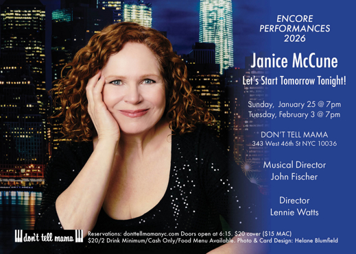 Janice McCune: Let’s Start Tomorrow Tonight! show poster